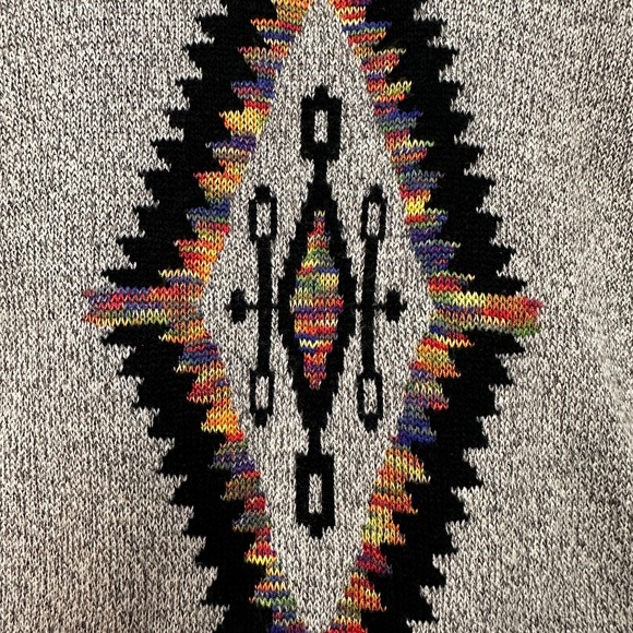 Signature Studio Open Cardigan Sweater Womans L Waterfall Front Aztec Tan Black - Picture 6 of 11